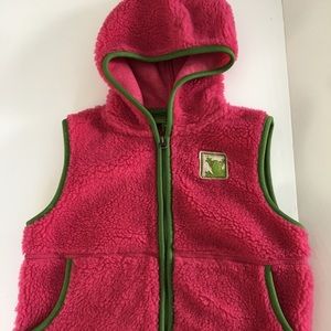 EUC Earthtec sherpa fleece vest with hood.